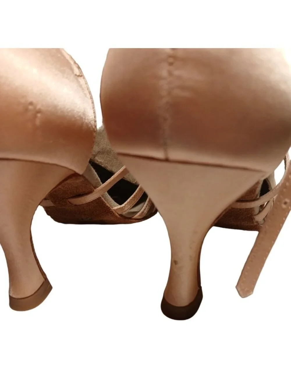Capezio Julia Satin Strappy Ballroom Dance Heel Latin Shoes Open Toe Heels 8W - Picture 7 of 16